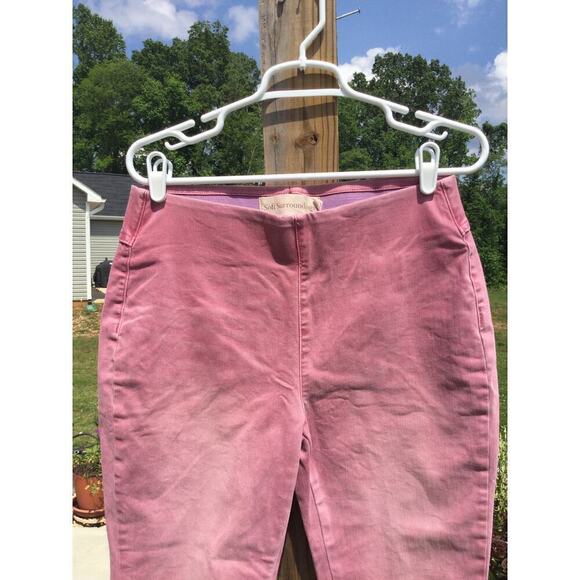Soft surroundings womens pull on capris S fairy pants dusty rose pink lace up - Picture 8 of 10